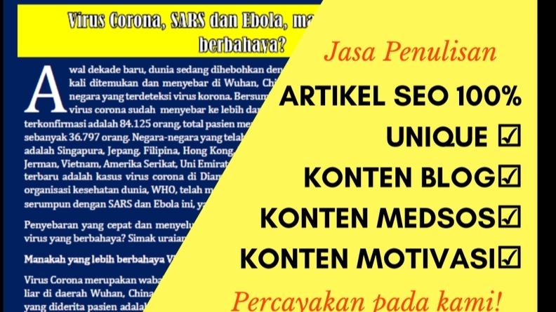 Penulisan Konten - Jasa Penulisan Konten , 100% Unique - 1