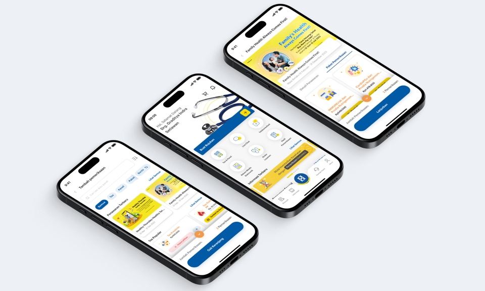 Desain UI UX untuk aplikasi mobile dengan antarmuka yang modern dan intuitif.