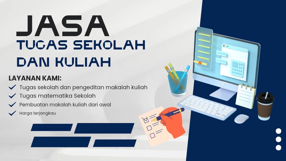 Jasa pengetikan tugas sekolah dan kuliah,  pengetikan makalah, proposal, dan skripsi dengan harga terjangkau.