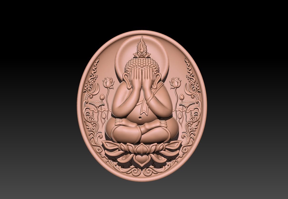 รับปั้นโมเดล3D พระพุทธรูปนั่ง ปั้นมือแบบละเอียด 3d model packshot พิมพ์3มิติ