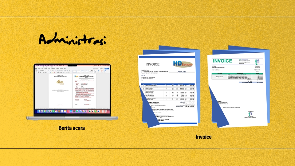 Jasa Virtual Assistant Indonesia: Invoice & berita acara layanan sekretaris virtual freelancer.