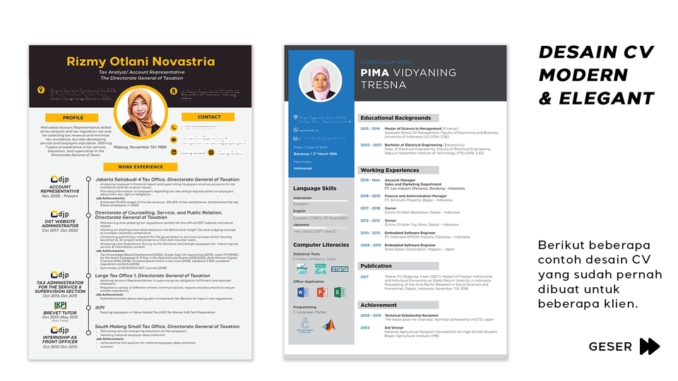 Portfolio & Resume - DESAIN CV MODERN & ELEGANT (1 Hari Jadi) - 3