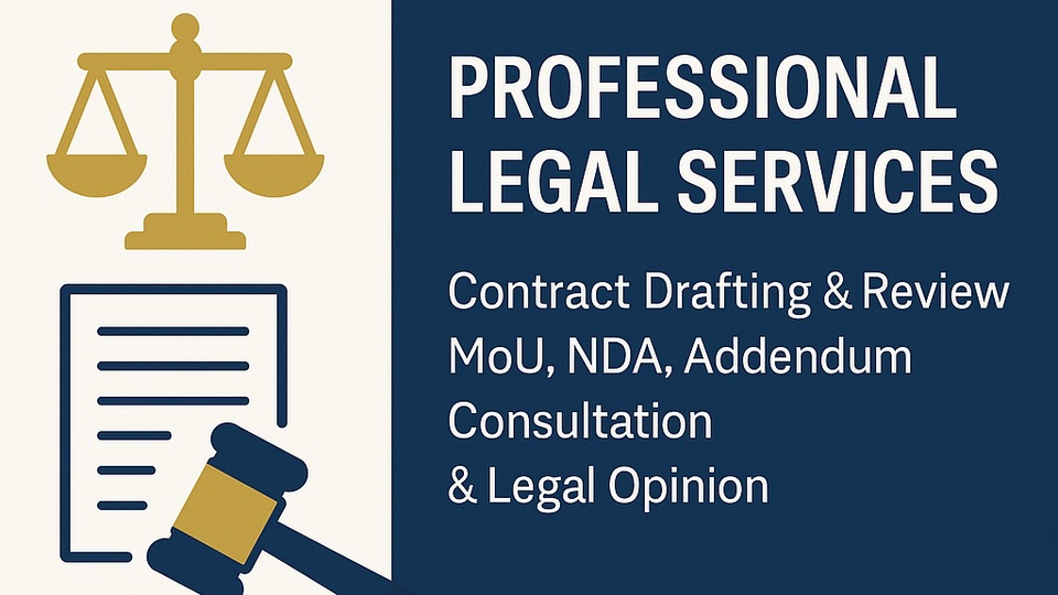 Jasa Pembuatan Surat Somasi - Professional Legal Services: Contract Drafting & Review, MoU, NDA, Addendum, Consultation & LO