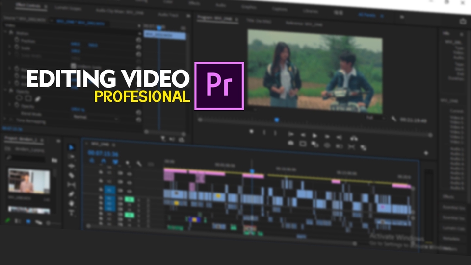 Jasa edit video profesional dengan Adobe Premiere Pro, pengeditan video berkualitas tinggi, harga jasa editing video terjangkau.