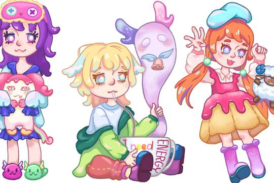 Chibi character& Element design