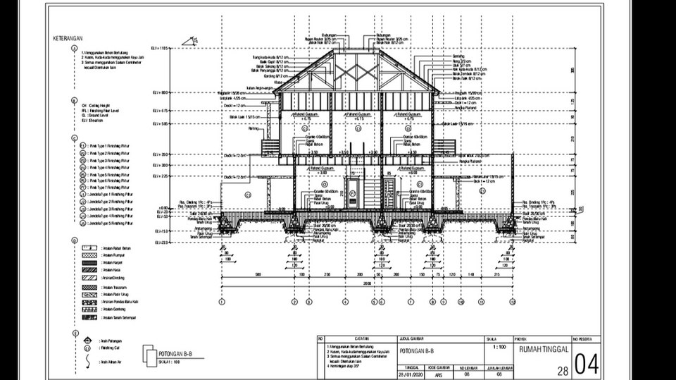 CAD Drawing - Design rumah 2D, 3D, dan RAB - 7