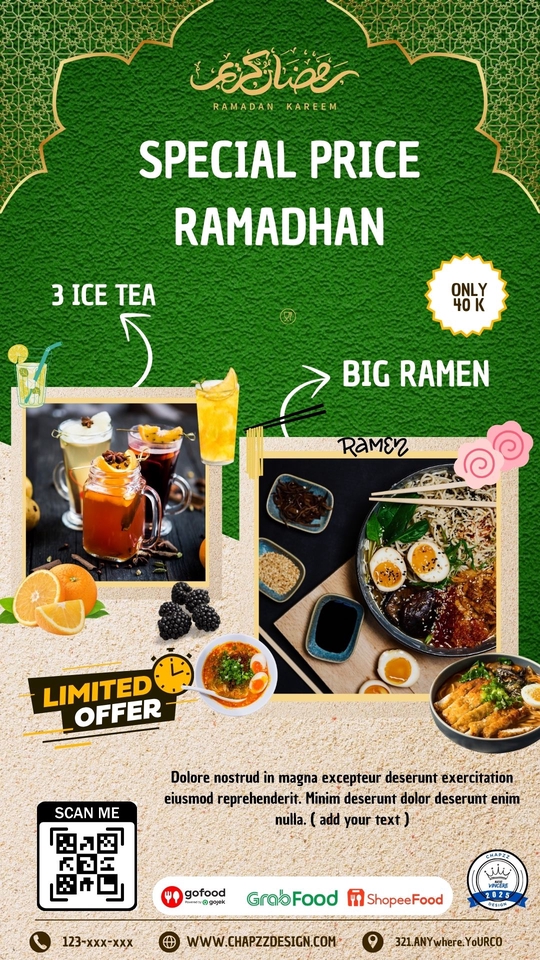 Banner Online - Design 5 Poster F&B sederhana Versi all and special Ramadhan - 5