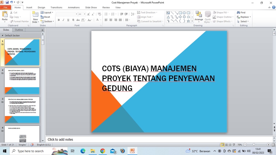 Presentasi - POWERPOINT TENTANG COST MANAJEMEN PROYEK BY NURYANTI - 1