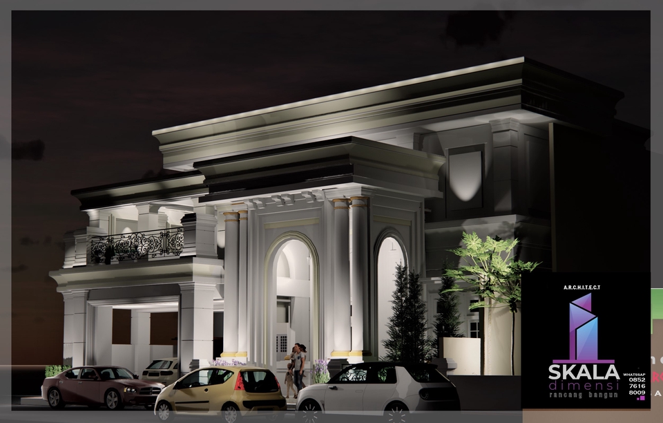 Jasa Desain Rumah Minimalis Modern, Render 3D Eksterior Rumah Mewah