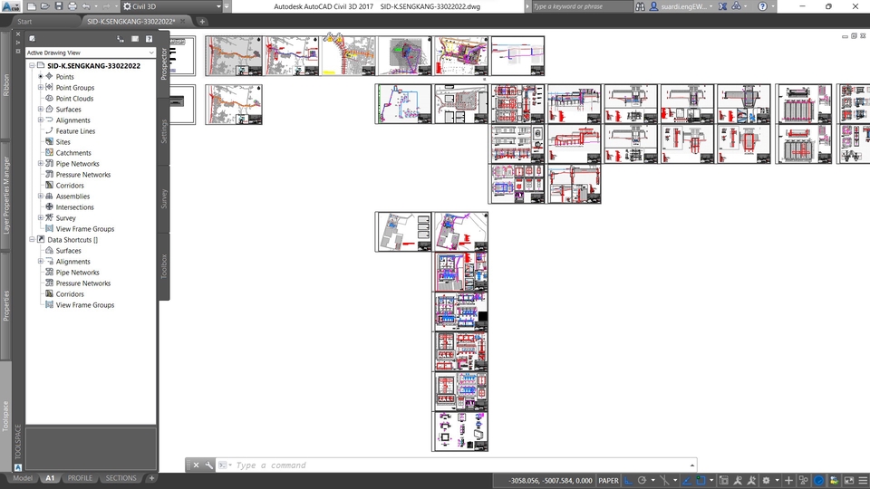 CAD Drawing - Pengolahan Data Ukur, Penggambaran Peta Topografi, Site Plan, Profile, Section, Detail, dan RAB - 3