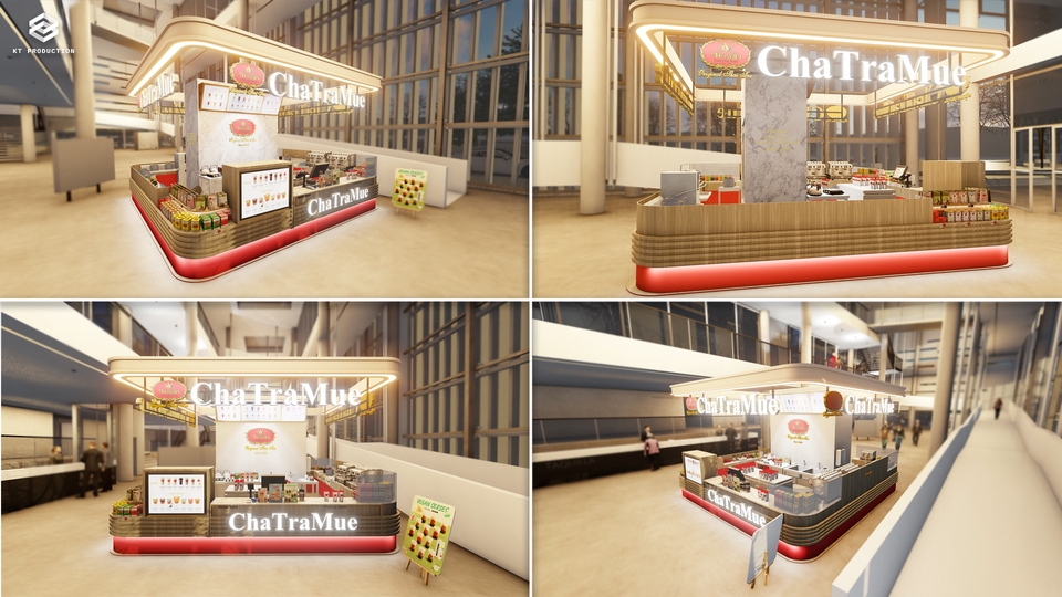 ออกแบบร้านค้า3D perspective ChaTraMue โมเดลร้านน้ำชา 3มิติ รับออกแบบร้านค้า