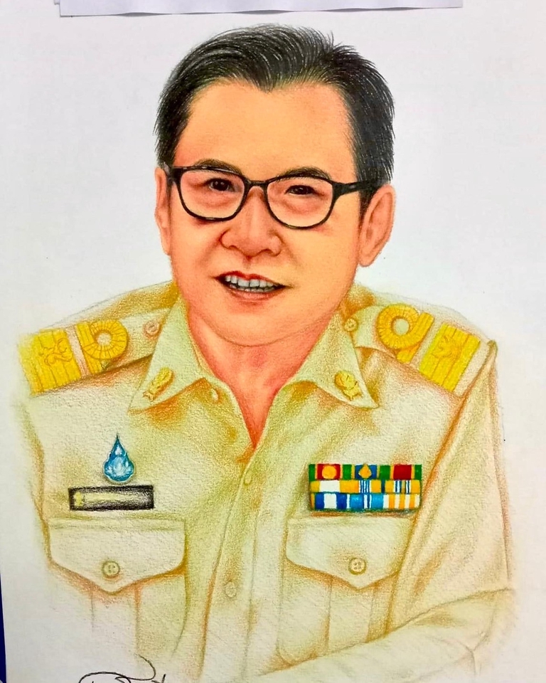 วาดภาพเหมือน Portrait - วาดภาพคนเหมือน ด้วยสีไม้และวาดเส้นขาวดำ - 11