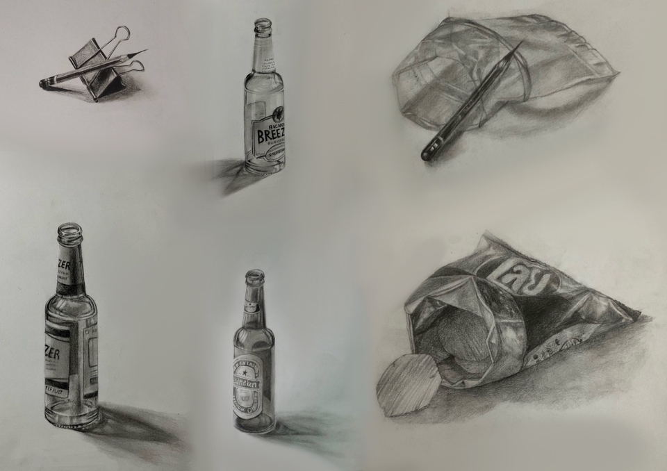 รับวาดภาพประกอบสินค้าและของใช้ประจำวัน ภาพวาดสไตล์ขาวดำ ภาพประกอบดิจิตอล