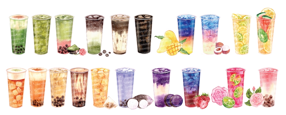 วาดภาพประกอบ - รับวาดภาพประกอบ สีน้ำ อาหาร 2 ชิ้น 600 บาท - 3
