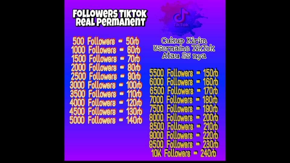 Tambah Followers - Followers Tiktok Good Quality Real Permanent - 1