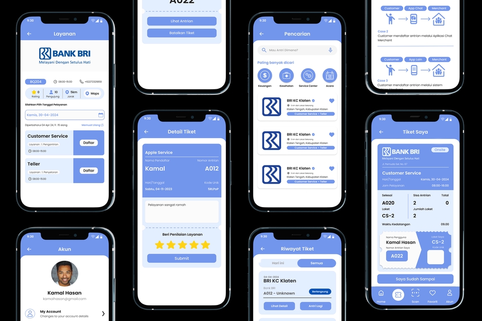 Contoh desain UI UX aplikasi mobile untuk platform freelance