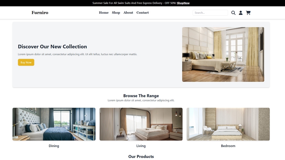 รับทำเว็บไซต์ขายเฟอร์นิเจอร์ ออกแบบเว็บ e-commerce สวยทันสมัย