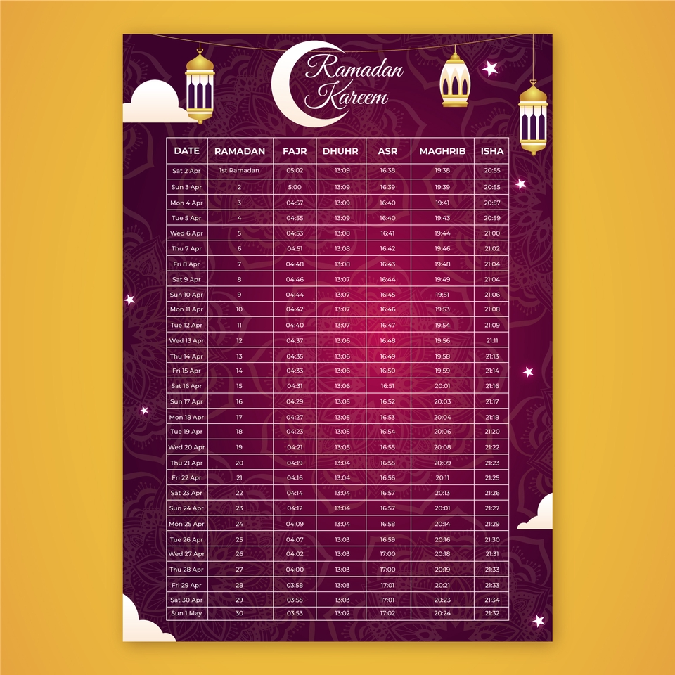 Digital Printing - Desain Imsakiyah/Jadwal Sahur dan Buka Puasa Ramadhan 1444 H untuk Perusahaan, Sekolah, Lembaga Lain - 12