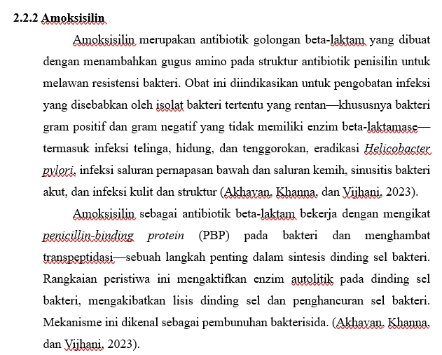Jasa Proofreading Teks Artikel Bahasa Indonesia tentang Amoksisilin, Antibiotik Beta Laktam