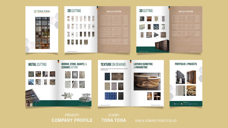 Brosur company profile untuk desain interior dan arsitektur dengan desain minimalis modern, layanan desain company profile, desain brosur, desain katalog produk, jasa desain spanduk, desain spanduk toko, desain poster, desain undangan, desain kartu nama, desain sertifikat.