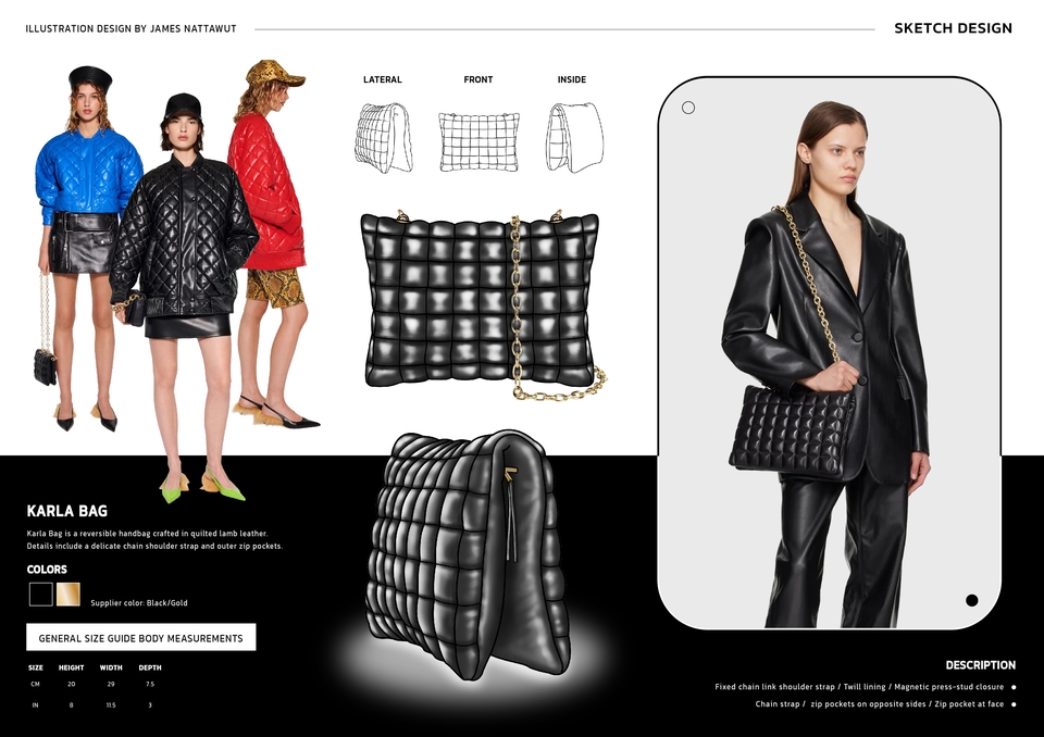 วาด/ออกแบบแพทเทิร์นเสื้อผ้า - รับออกแบบกระเป๋า / ลวดลายบนกระเป๋า Monogram ( Bags Design Accessory / Flat Sketches ) - 27