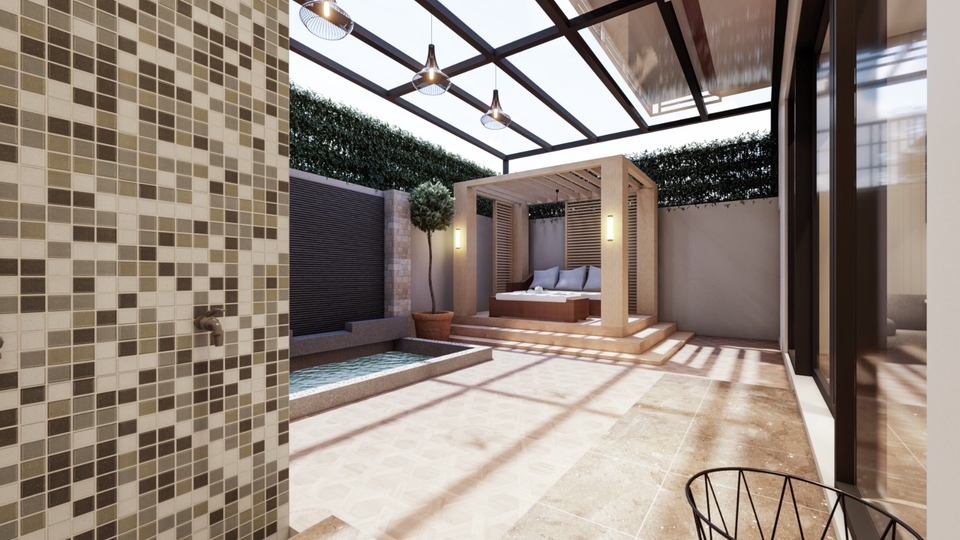 3D & Perspektif - Desain interior 3D rendering rumah, caffe, kantor, masjid, taman, kolam renang, furniture dsb - 4