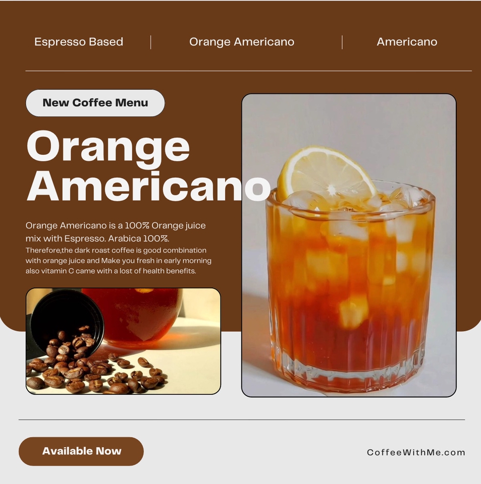 ออกแบบแบนเนอร์ facebook รับออกแบบแบนเนอร์ ออนไลน์ banner orange americano กาแฟเครื่องดื่ม cafe ออกแบบแบนเนอร์เฟสบุ๊ค