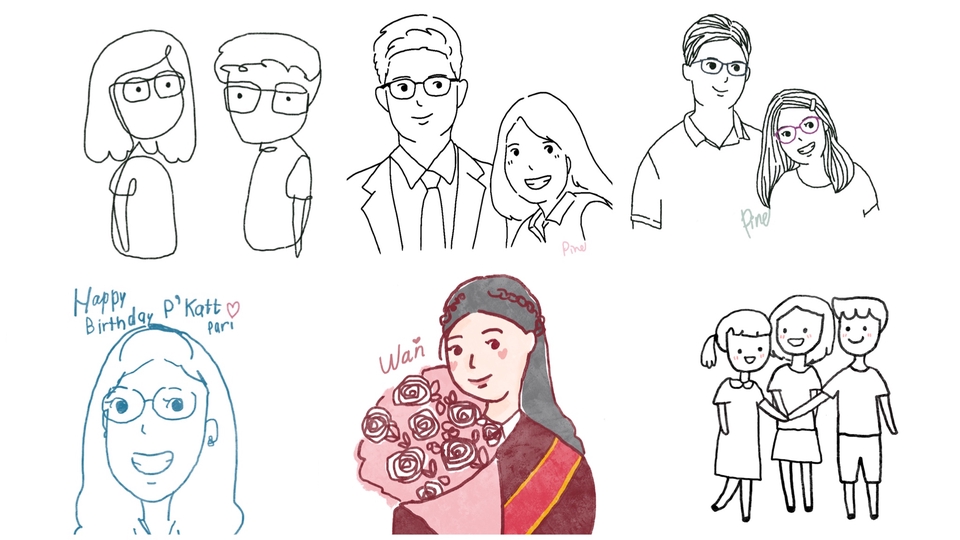 วาดภาพประกอบ - วาดภาพการ์ตูน ภาพประกอบ ลายเส้นน่ารัก - 7
