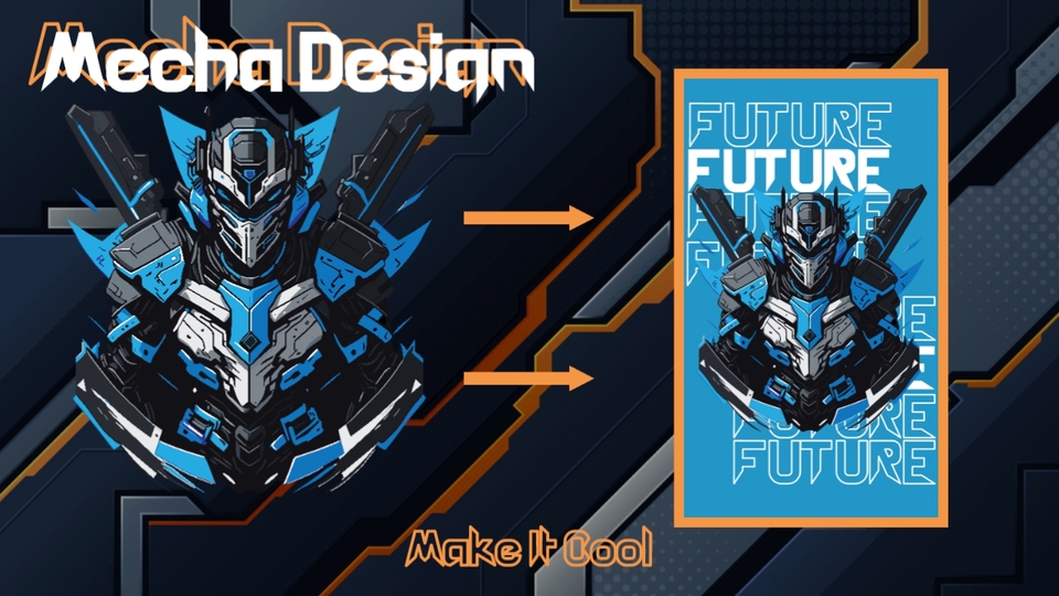 Jasa Lainnya - Vector Futuristic Mecha Designs (Untuk Design Kaos, Marchandise, Poster, Dll) - 6