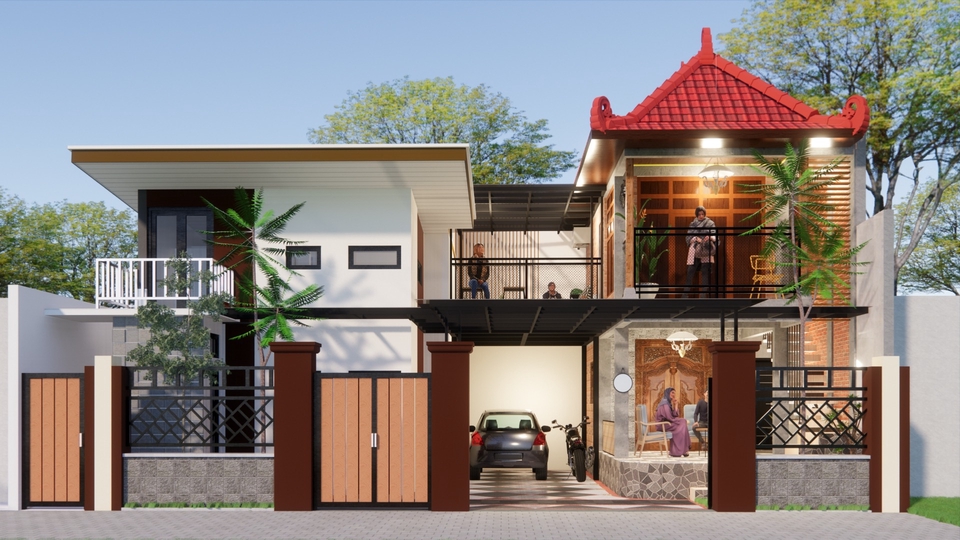 Fasad Eksterior Rumah Tinggal, Warehouse, Civil and Steel Contruction 
