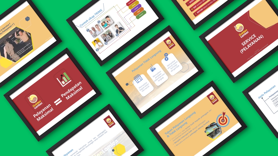 Jasa pembuatan slide presentasi powerpoint dengan desain yang menarik dan profesional untuk presentasi skripsi, bisnis, dan keperluan lainnya.