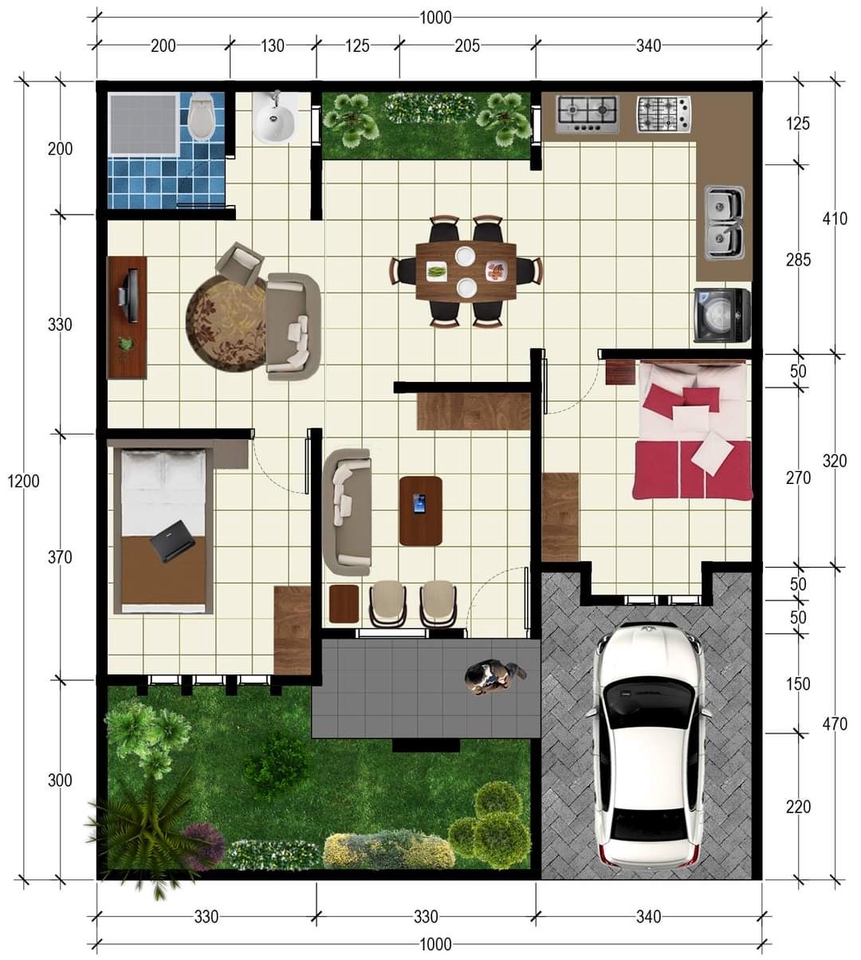 CAD Drawing - Desain Rumah Modern Minimalis Murah - 2