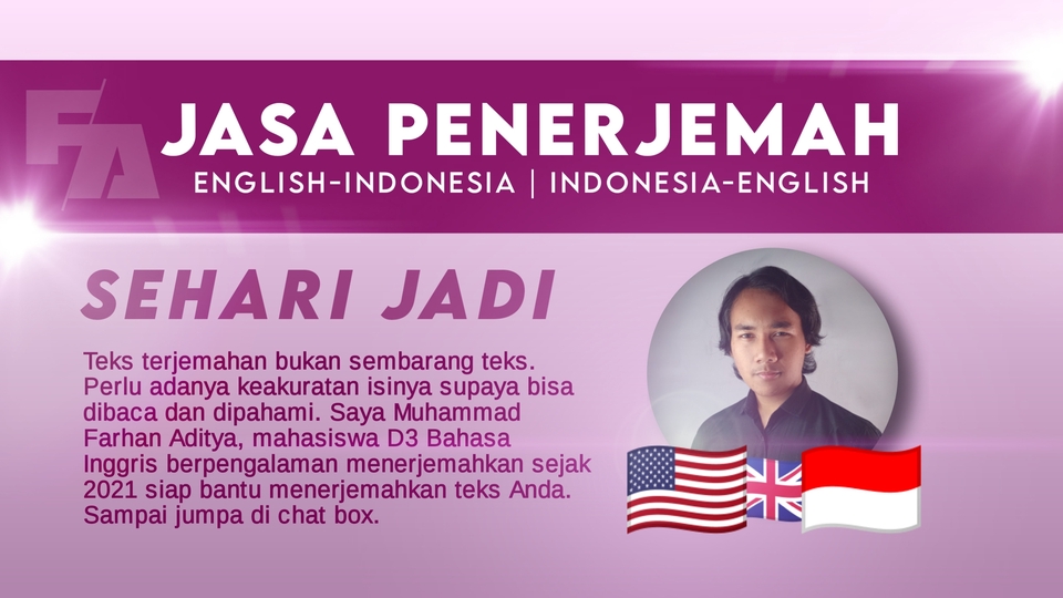 Penerjemahan - Jasa Penerjemah SEHARI JADI (EN-IN/IN-EN) - 1