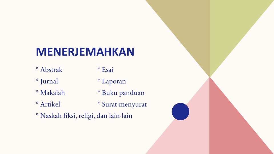 Penerjemahan - MENERJEMAHKAN BAHASA INGGRIS  ↔  INDONESIA  - 2