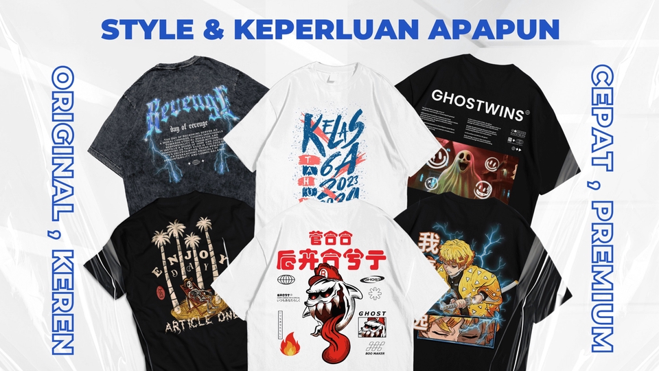 Desain Kaos & Motif - DESAIN KAOS UNIK  GAYA APAPUN, MURAH CEPAT ( FREE KONSULTASI) - 1