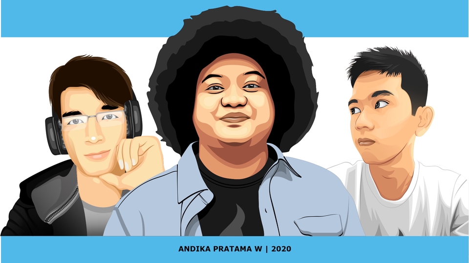 Gambar dan Ilustrasi - Desain Vector Portrait Art - Detailed  - 2