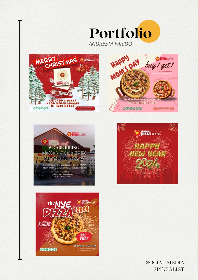 Desain portofolio untuk jasa pembuatan resume dan curriculum vitae untuk freelance dengan desain yang menarik dan unik.