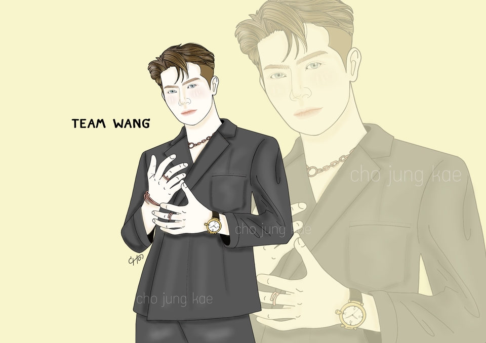 วาดแฟนอาร์ตศิลปินเกาหลี  Team Wang