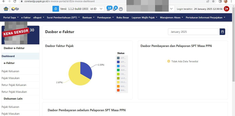 Dasbor e-faktur dan pelaporan pajak online untuk bisnis.  Jasa akuntansi dan konsultasi pajak.  Penyusunan laporan keuangan.