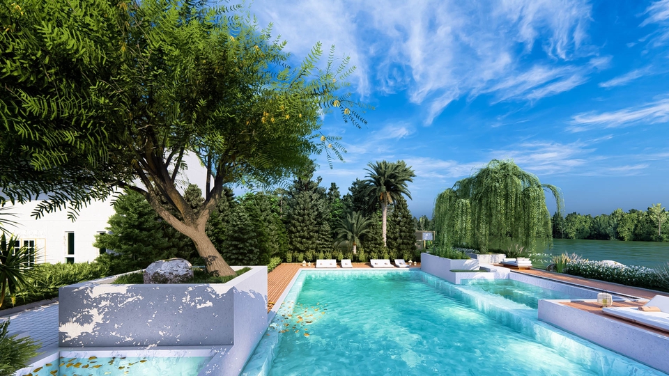 ออกแบบภูมิทัศน์และตกแต่งสวน - Landscape Design 3D Render - 1