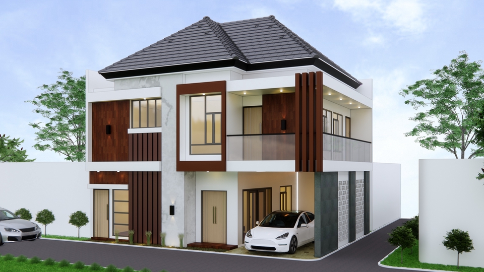 3D & Perspektif - JASA DESAIN 3D  RUMAH TINGGAL, RUKO, CAFE BANGUNAN SEKOLAH DLL - 1