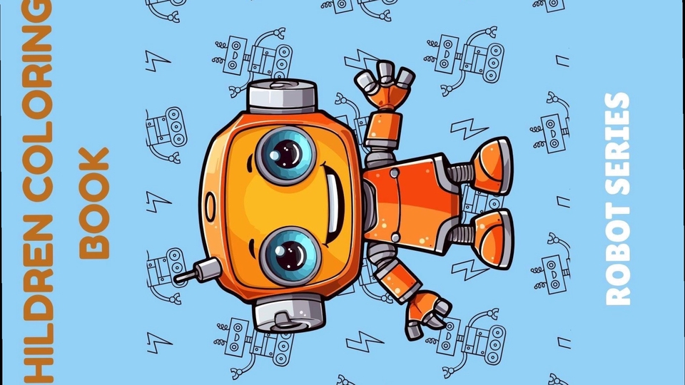 Ilustrasi robot kartun untuk buku mewarnai anak