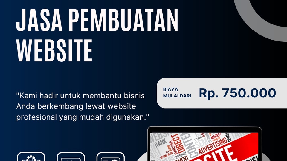 Jasa Pembuatan Website Profesional Harga Terjangkau  Rp 750000