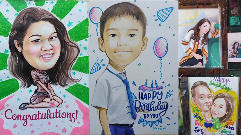 รับวาดภาพล้อเลียน รับวาดการ์ตูนล้อเลียน ภาพวาดล้อเลียน ภาพการ์ตูนล้อเลียน