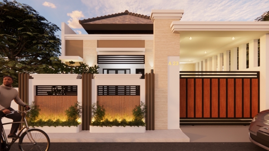 3D & Perspektif - 3D EKSTERIOR MINIMALIS GAYA RUMAH INDONESIA MODERN!! - 1