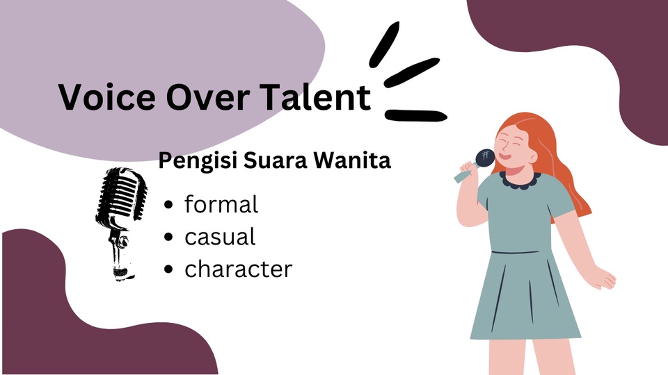 Sulih suara (dubbing, looping) - voice over perempuan, suara anak, - 1