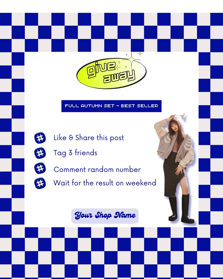 Jasa Desain Banner Instagram - Banner giveaway untuk produk fashion musim gugur.