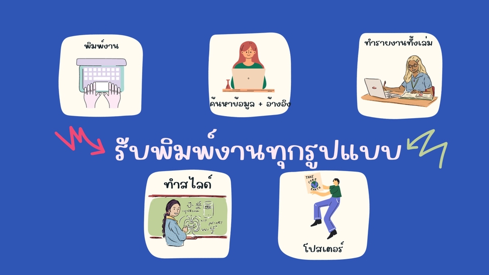 พิมพ์งาน และคีย์ข้อมูล - รับพิมพ์งานทุกรูปแบบ ทำรายงาน สไลด์ โปสเตอร์ รองรับไฟล์งานทั้งระบบ Windows และ MacOS (รับงานด่วน) - 1