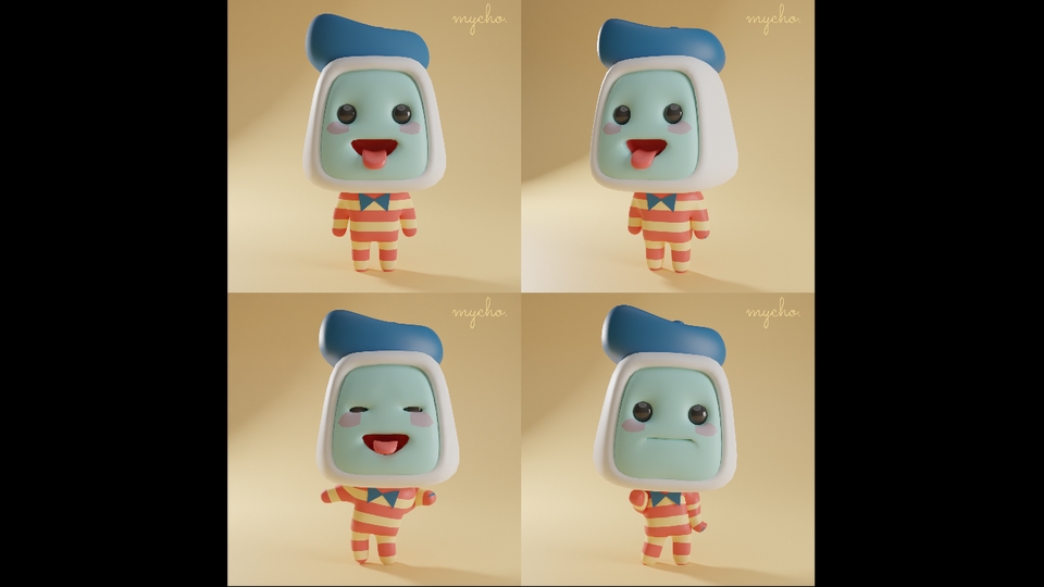 Jasa pembuatan animasi 3d, animasi karakter 3d dengan berbagai ekspresi.