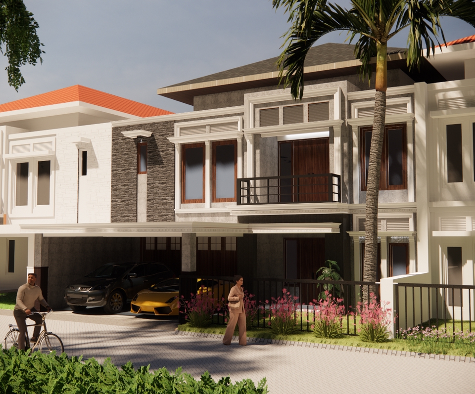 3D & Perspektif - DESAIN ARSITEKTUR, Denah + Tampak + Rendering Eksterior/interior - 20